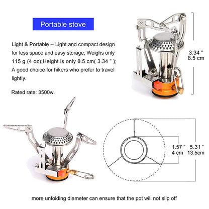 Widesea Camping Ultra-light Cookware Pots Set Gas Burner Stove Cook Cup Outdoor Travel Tableware Spoon Fork Knife Picnic kitchen